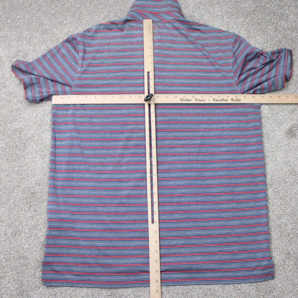 Vineyard Vines Performance Polo Shirt Mens Large Red/Blue Striped Stretch S/S - Picture 11 of 14